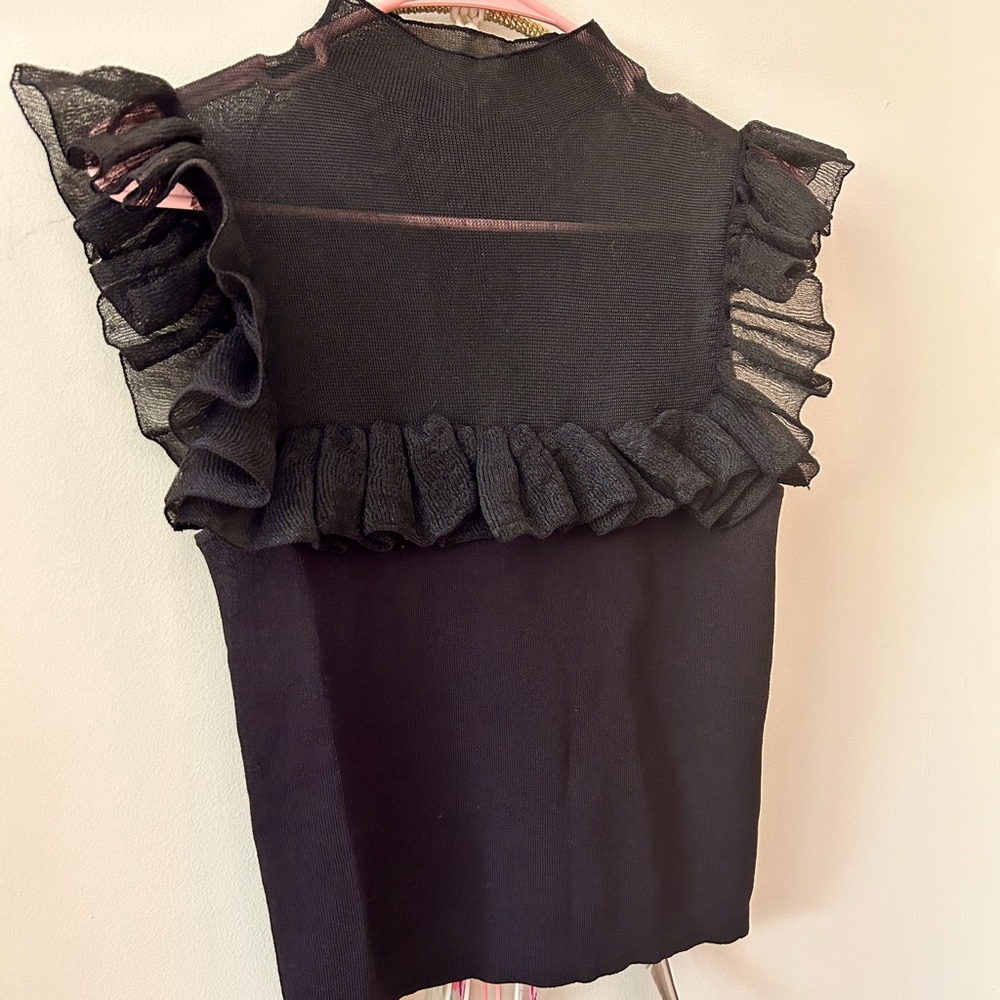Zara ruffle blouse shirt